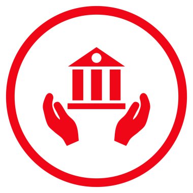 Banka hizmet düz vektör simgesi