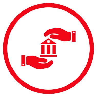 Banka hizmet düz vektör simgesi