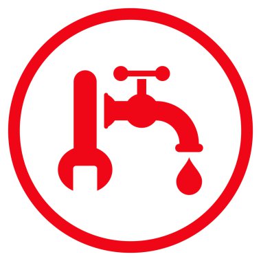 Sıhhi tesisat düz vektör simgesi