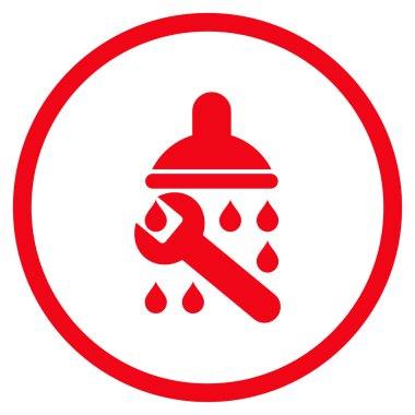 Duş sıhhi tesisat düz vektör simgesi