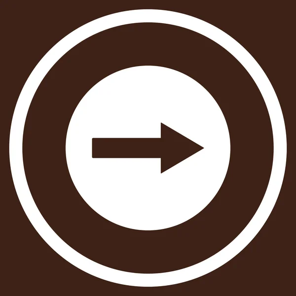 Flèche arrondie à droite Icône vectorielle plate — Image vectorielle