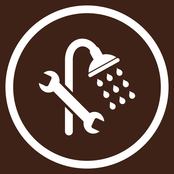 Sprcha instalatérské ploché vektorové ikony — Stockový vektor