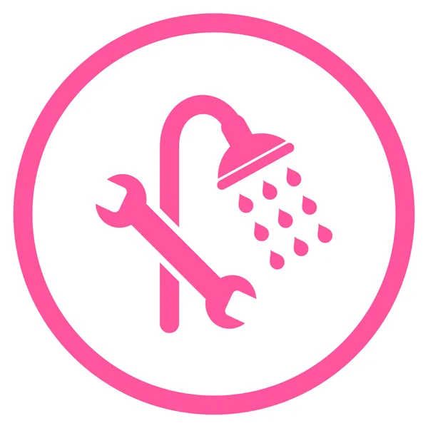 Shower Plumbing Flat Vector Icon — Stock Vector