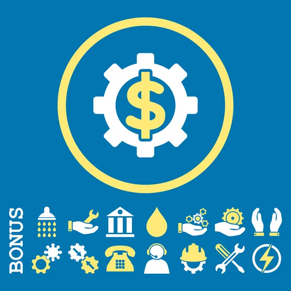 Financial Options Flat Rounded Glyph Icon With Bonus