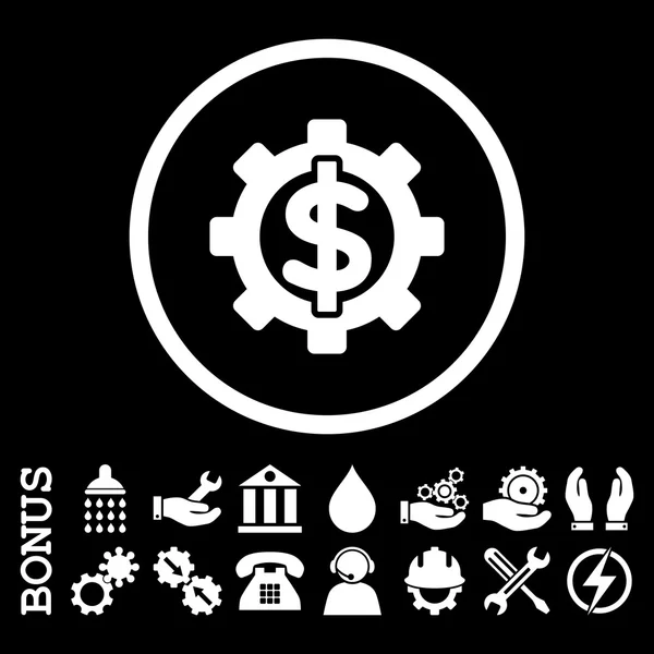 Opcje finansowe płaskie wektor zaokrąglona ikona z Bonus — Wektor stockowy