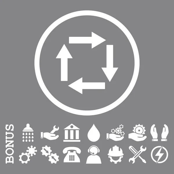 Setas de circulação Ícone de vetor arredondado plano com bônus —  Vetores de Stock