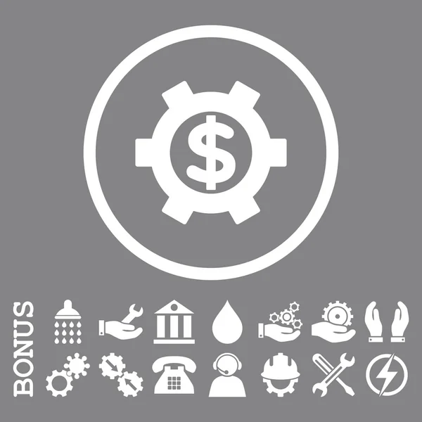 Configurações Financeiras Flat Rounded Vector Icon com Bônus — Vetor de Stock