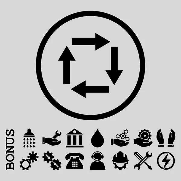 Setas de circulação Ícone de vetor arredondado plano com bônus —  Vetores de Stock