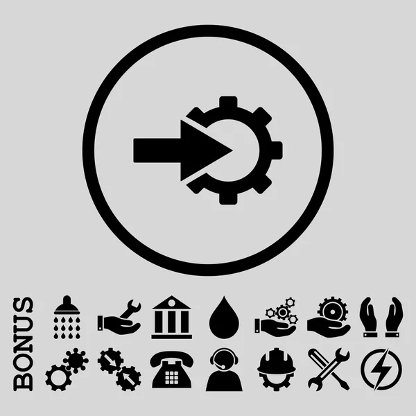 COG integráció sima lekerekített Vector Icon bónusz — Stock Vector