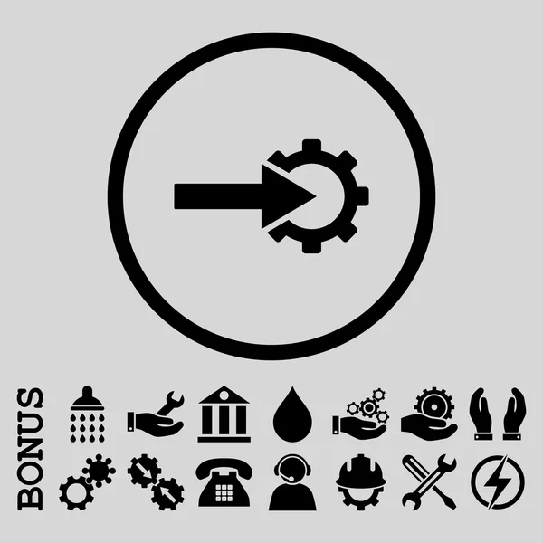 COG integráció sima lekerekített Vector Icon bónusz — Stock Vector