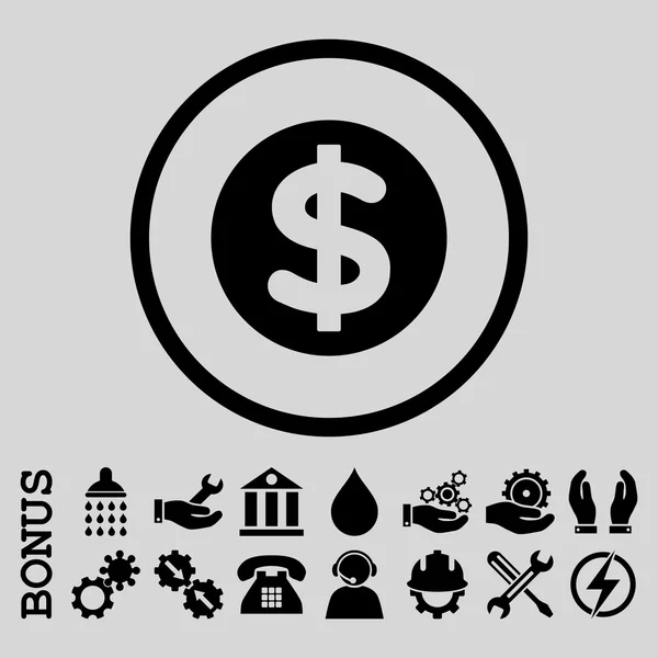 Finanse ikona płaskie wektor zaokrąglona z Bonus — Wektor stockowy