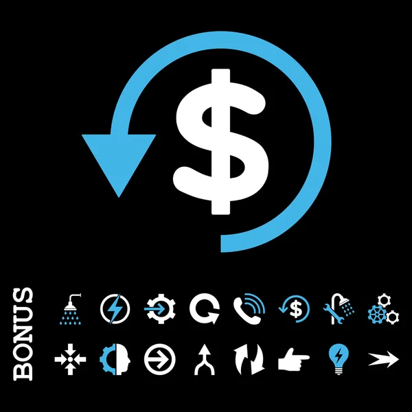 Icône vectorielle plate Chargeback avec bonus — Image vectorielle