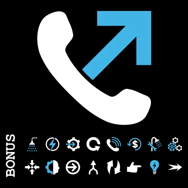 Outgoing Call Flat Vector Icon With Bonus — Stock Vector