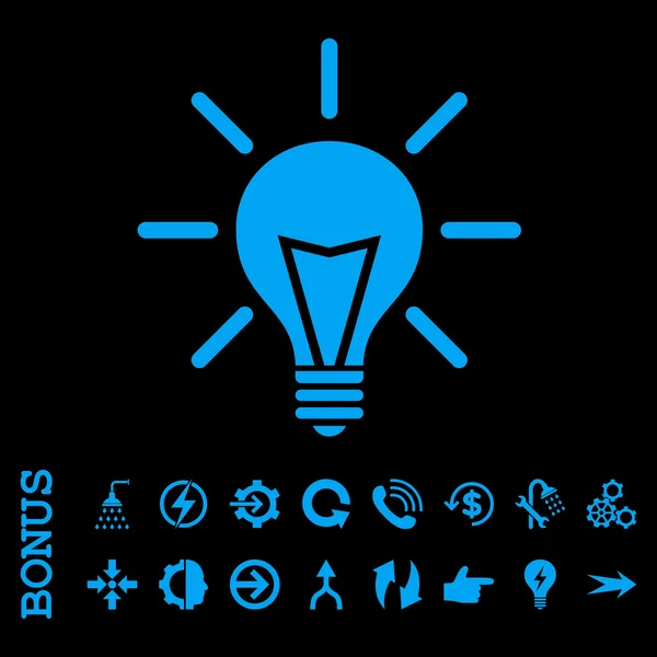 Electric Light płaskie wektor ikona z Bonus — Wektor stockowy