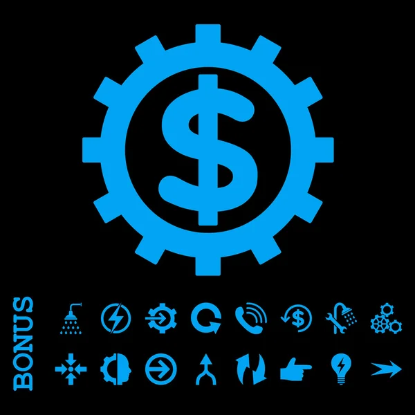 Ikon Vektor Flat Industri Keuangan Dengan Bonus - Stok Vektor