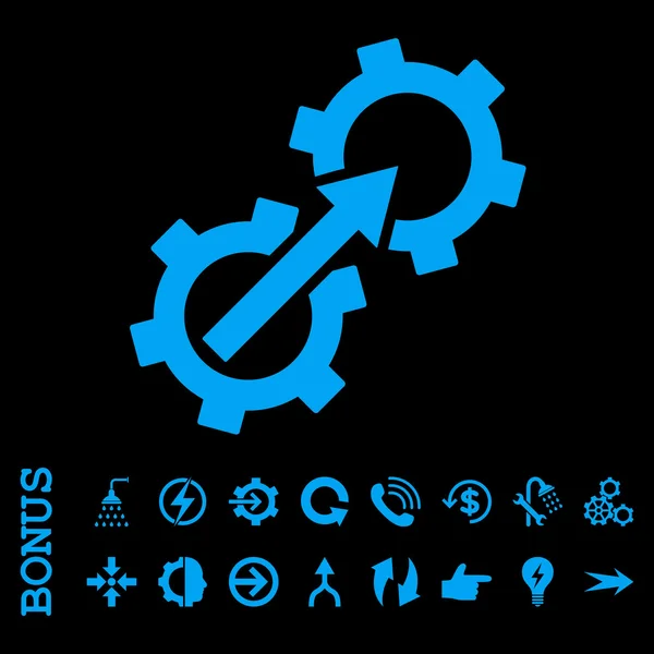 Icono de vectores planos de integración de engranajes con bonificación — Archivo Imágenes Vectoriales