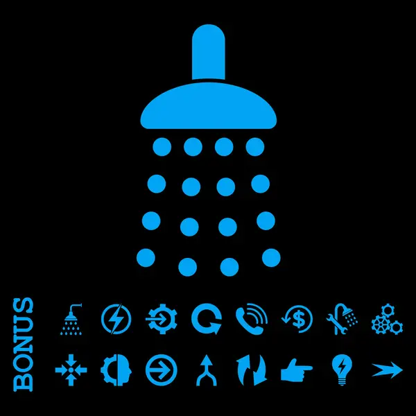 Icono de vector plano de ducha con bono — Archivo Imágenes Vectoriales