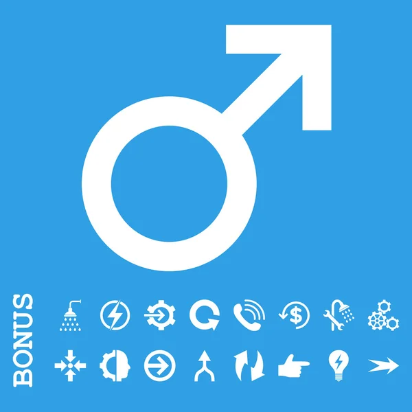Αρσενικό σύμβολο εικονίδιο επίπεδη διάνυσμα με μπόνους — Διανυσματικό Αρχείο