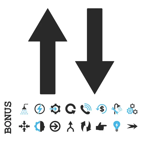 Flechas verticales Flip plano Vector icono con bono — Archivo Imágenes Vectoriales