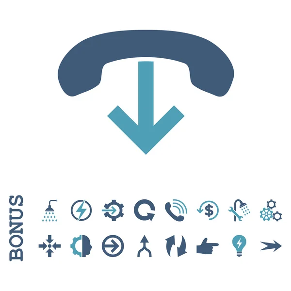 Telefone pendurar ícone de vetor plana com bônus — Vetor de Stock