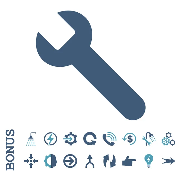 Klíč plochý vektorové ikony s bonusem — Stockový vektor