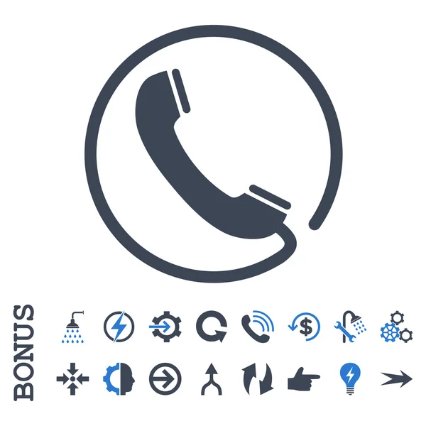 Phone Flat Vector Icon With Bonus — Stock Vector
