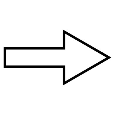 Ok sağ anahat vektör simgesi