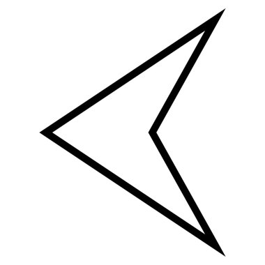 Ok ucu sol anahat vektör simgesi