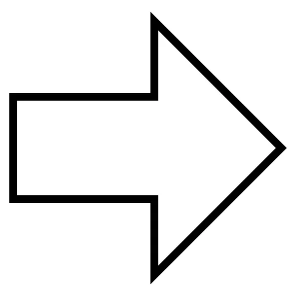 Flèche droite contour Icône vectorielle — Image vectorielle