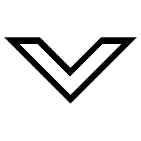 Arrowhead Down Contour Vector Icon — Stock Vector