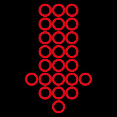 Yuvarlak kontur vektör simgesi aşağı ok