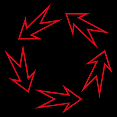 5-geri dönüşüm okları kontur vektör simgesi