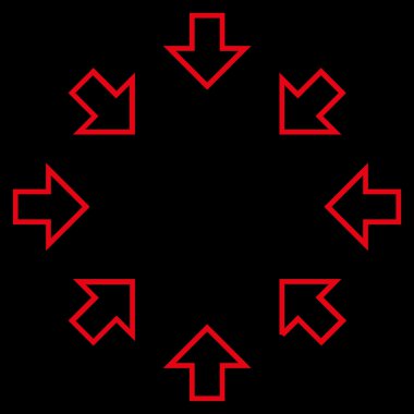 Basınç okları satırı vektör simgesi ince