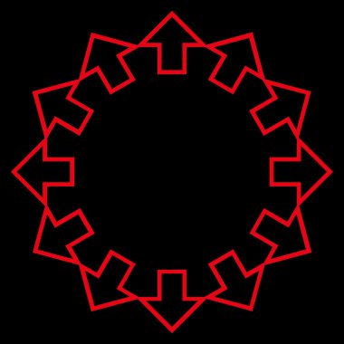 Radyal okları anahat vektör simgesi