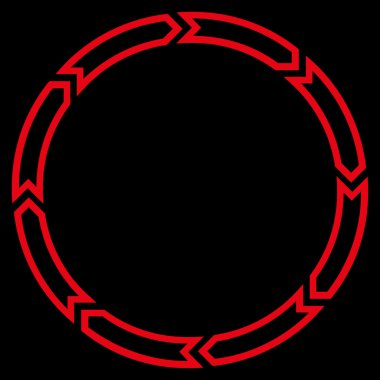 Döndürme daire anahat vektör simgesi