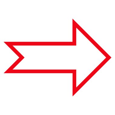 Ok şu ince çizgi vektör simgesi