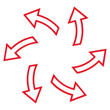 Santrifüj okları satırı vektör simgesi ince