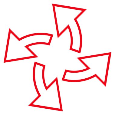 Santrifüj okları kontur vektör simgesi