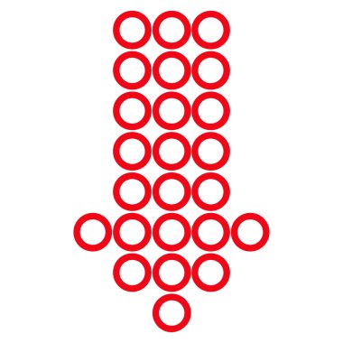 Yuvarlak kontur vektör simgesi aşağı ok