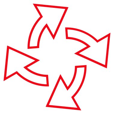 Santrifüj okları kontur vektör simgesi