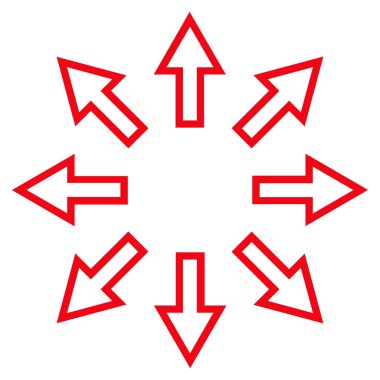 Oklar anahat vektör simge patlayabilir