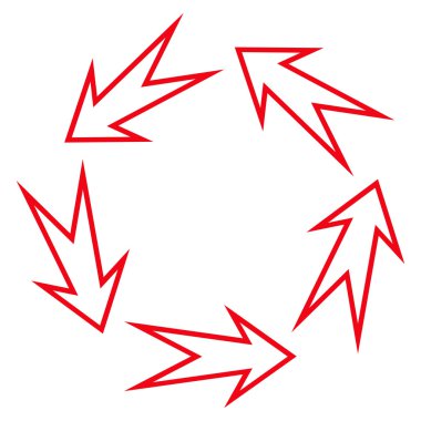 5-geri dönüşüm okları anahat vektör simgesi