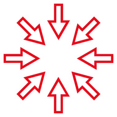 Basınç okları satırı vektör simgesi ince