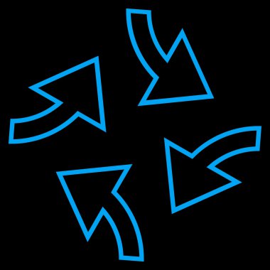 Santrifüj okları anahat vektör simgesi