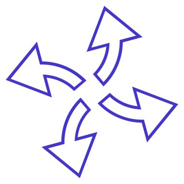 Santrifüj okları kontur vektör simgesi