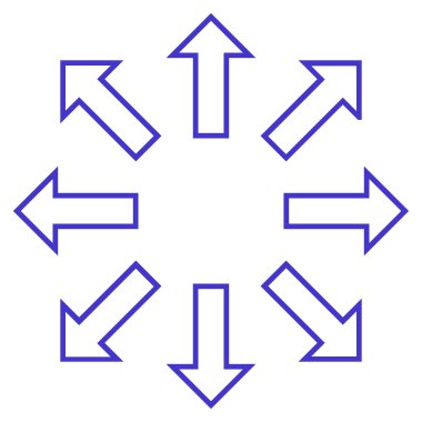 Oklar kontur vektör simgesini genişletin