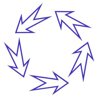 5-geri dönüşüm okları ince çizgi vektör simgesi