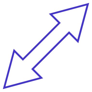 Çapraz anahat vektör simgesi ters çevir