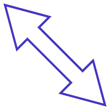 Çapraz anahat vektör simgesi ters çevir