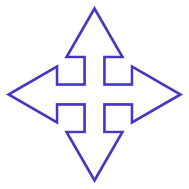 Tam ekran okları vektör simge kontur